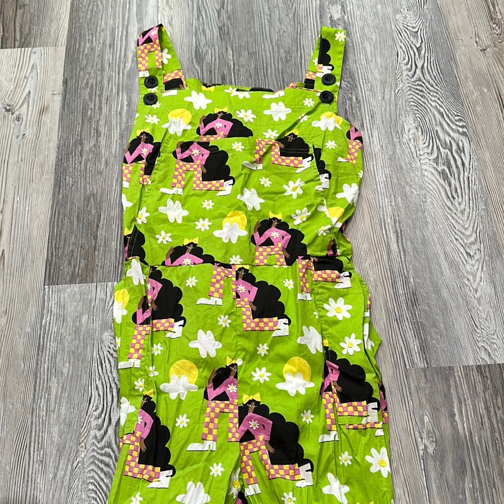 Nooworks Lime Green Patterned Jumpsuit with Pink Accents - Picture 2 of 8